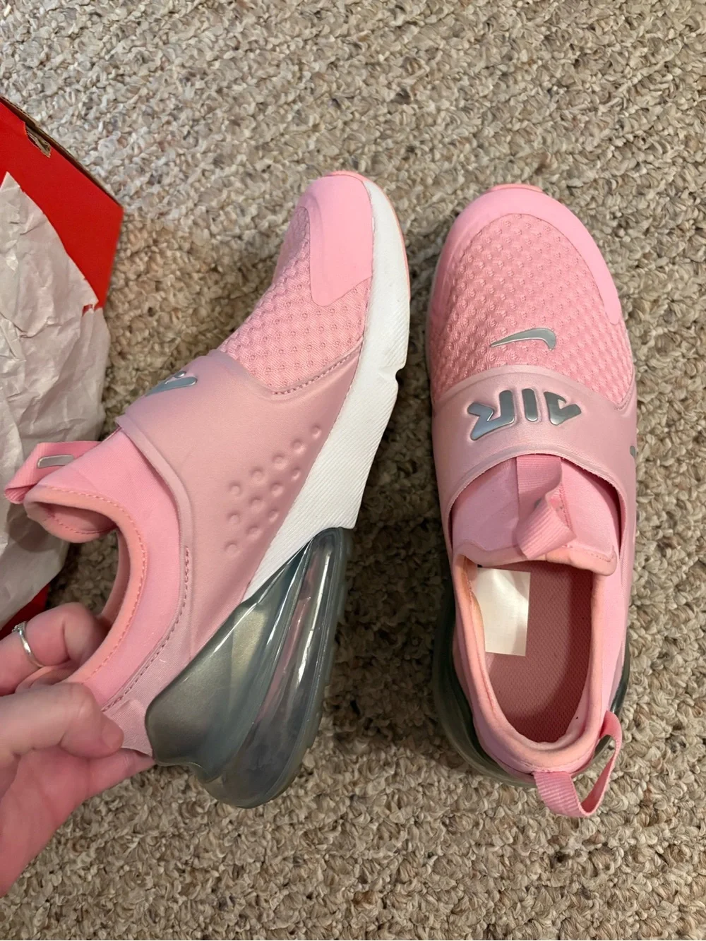 Nike Women's Pink Slip-On Air Max Cushioned Sneakers
